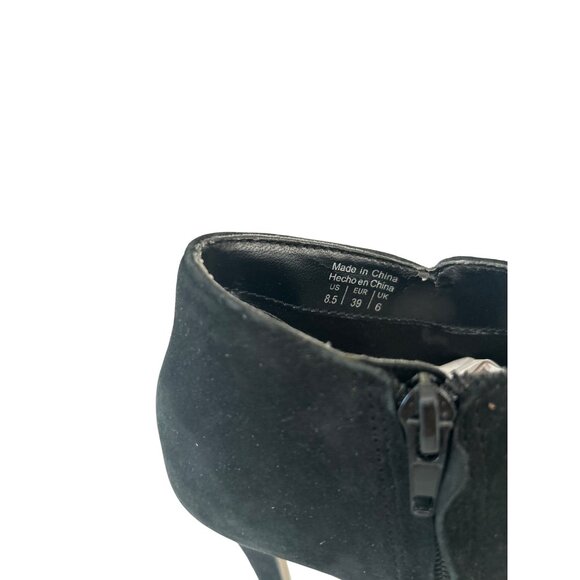 Aldo Ankle Boots Booties Heels Women's Size 8.5 Black Faux Suede Zip Up - Picture 3 of 8